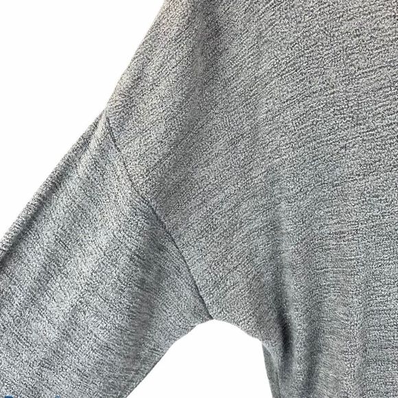 THREE DOTS french terry grey LS pullover w tie - S - Picture 13 of 14